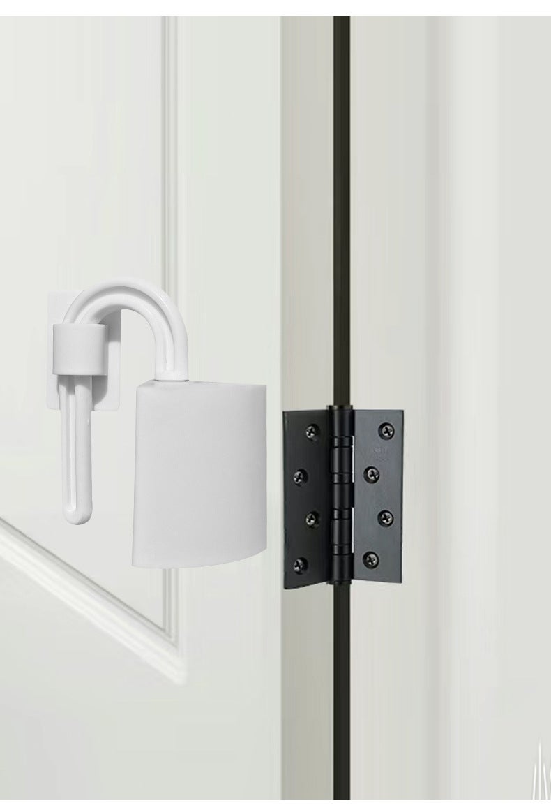 Jeu de 2 entrebailleurs bloque-charnière à suspendre, pour bloquer la porte et éviter des fermetures inattendues, contient un support adhésif - 5