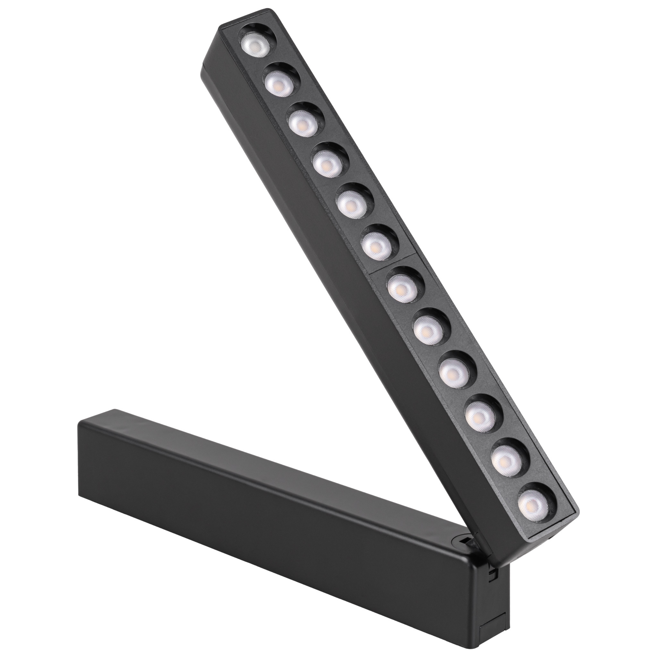 Panel szynowy LED reflektor na szynę magnetyczną REGULOWANA Lampa 12-punktowa czarna 4000K 960lm długość 22 cm - LEDHOFF