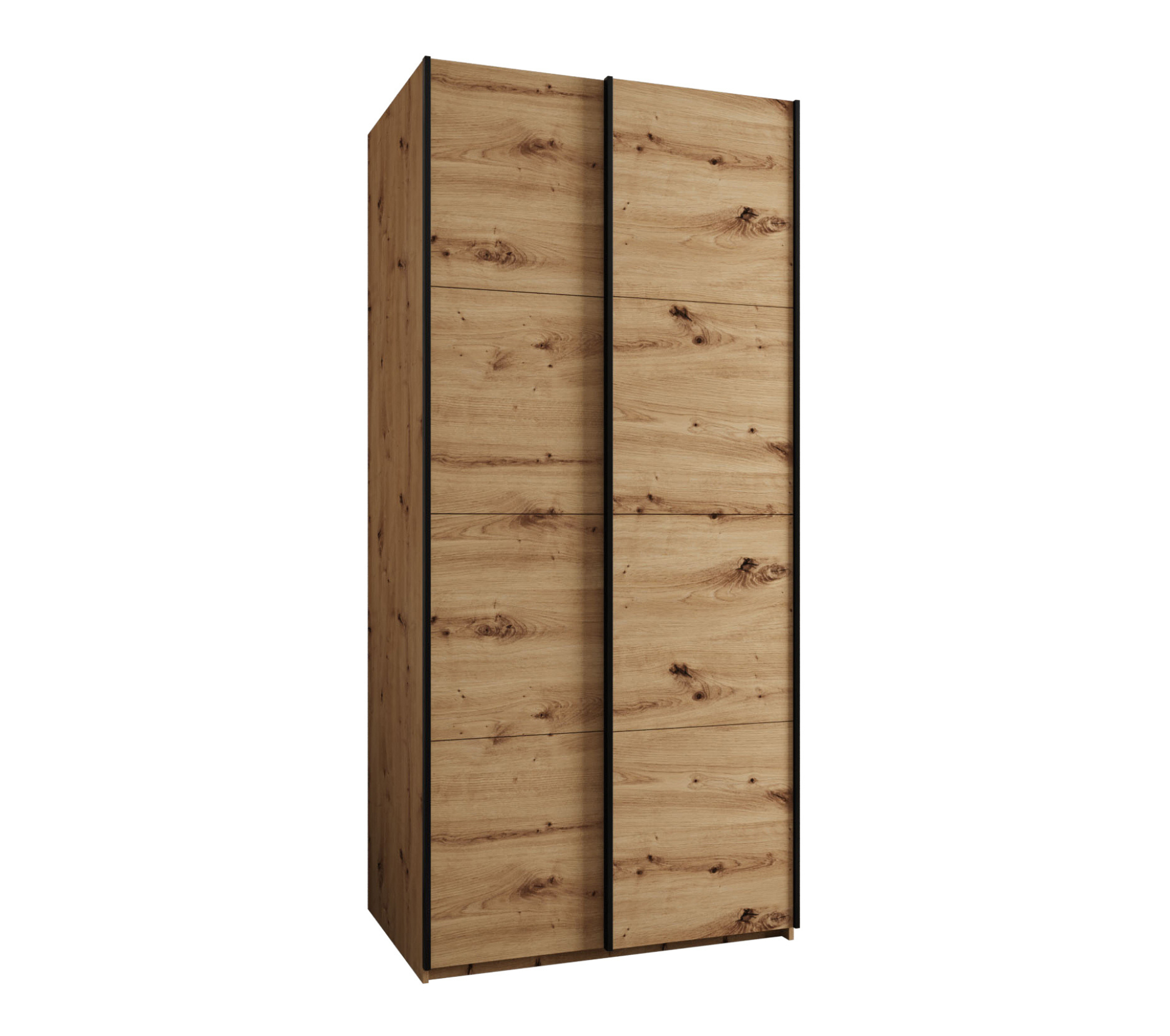 Szafa przesuwna wysoka Lux 1 110 x 64 x 245,5 cm artisan + artisan + u. czarny - Abiks Meble