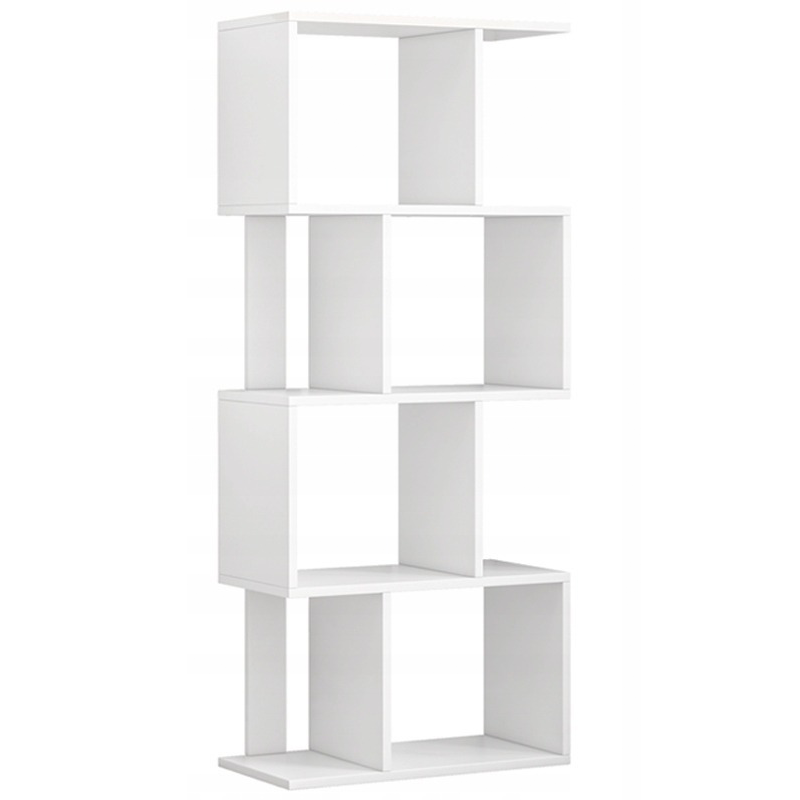 Regał otwarty stojący biały półka szafka biblioteczka nowoczesny loft 140cm