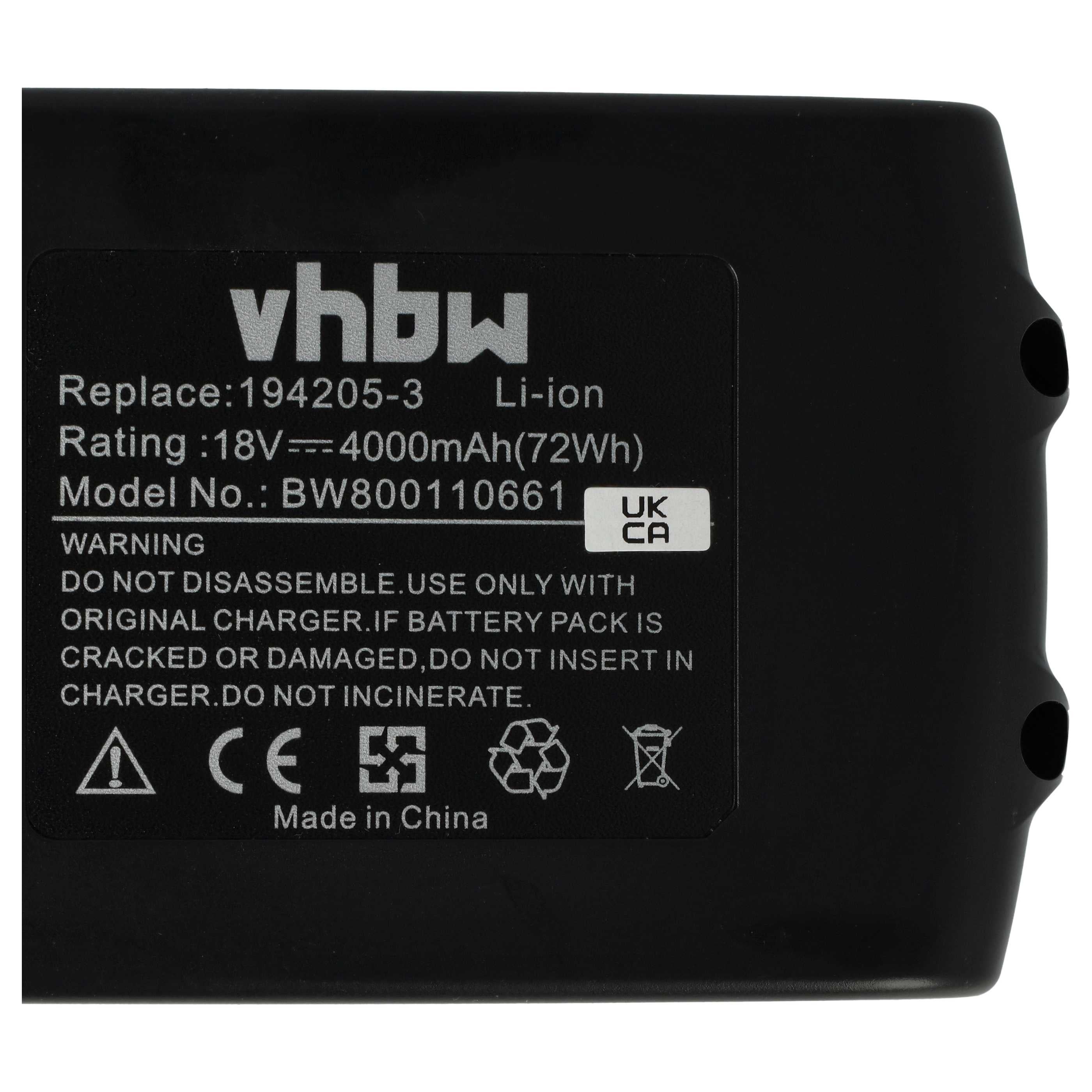 vhbw Batterie compatible avec Makita DF457Z, DF457DWE, DF457D, DF458DRFX, DF458DZ, DF454DZ, DGA452 outil électrique (4000 mAh, Li-ion, 18 V) - 4