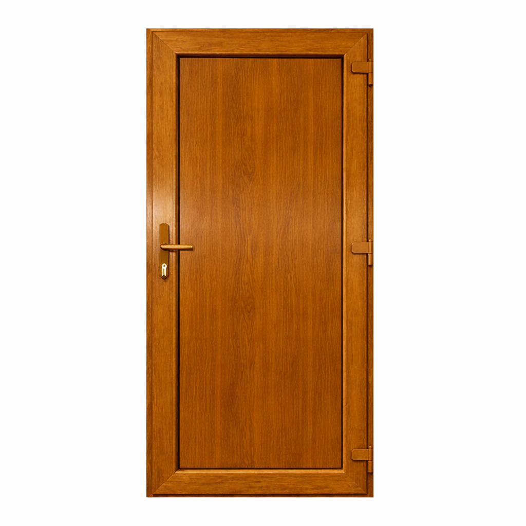 Puerta de entrada roble bàsica en PVC L90x H210, Apertura de tirar a la derecha (vista interior) - 2