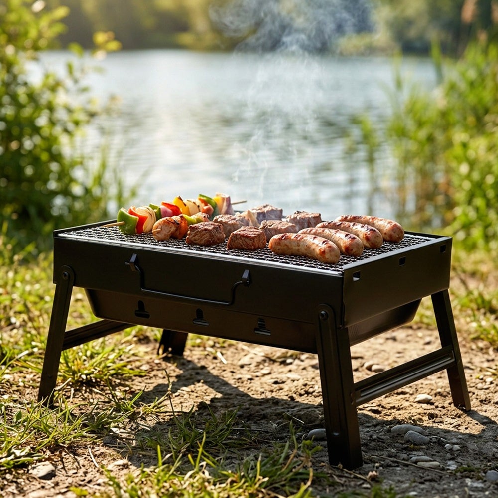 Grill węglowy składany przenośny walizka 40x27,5x20 cm - 6