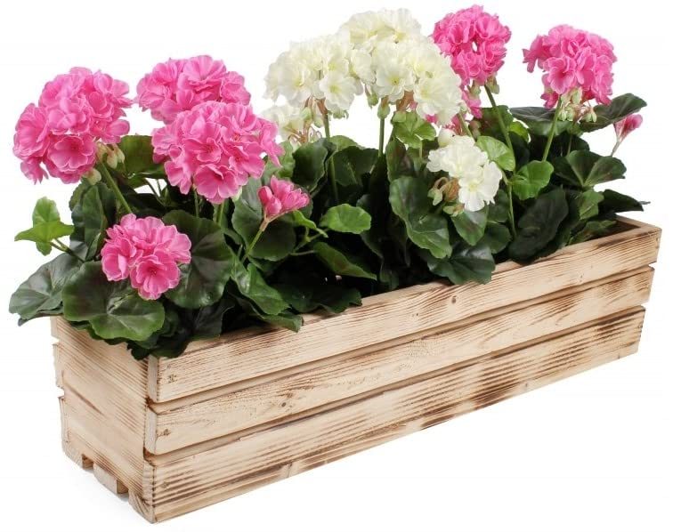 Jardinière en Bois Brûlée avec Insert en Plastique 60 x 18 x 15 cm - KOTARBAU - 8