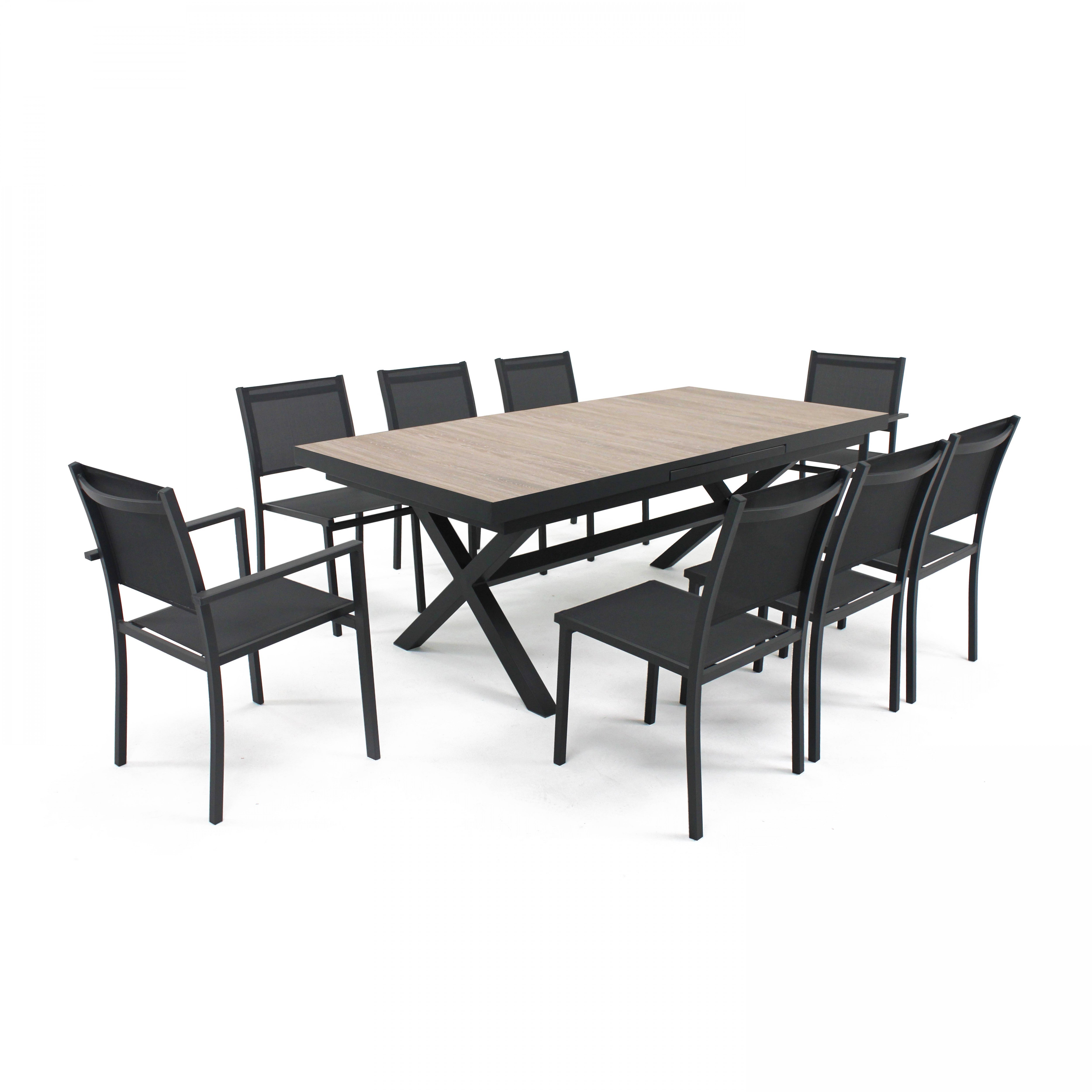 Table extensible aluminium et céramique avec 10 chaises , Tivoli - Oviala - 2