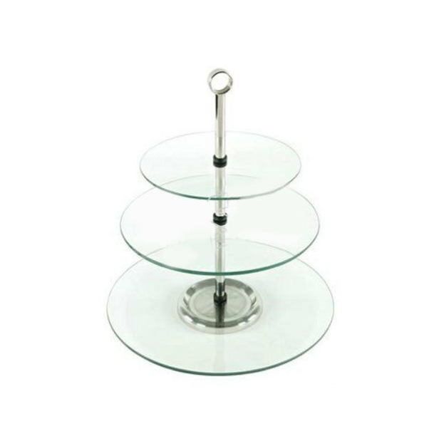 EDZARD Alzata A 2 Piani Apus – Acciaio Inox 18/10 Lucidato A Specchio, Altezza 28 Cm, Piatto Inferiore 21,5 Cm