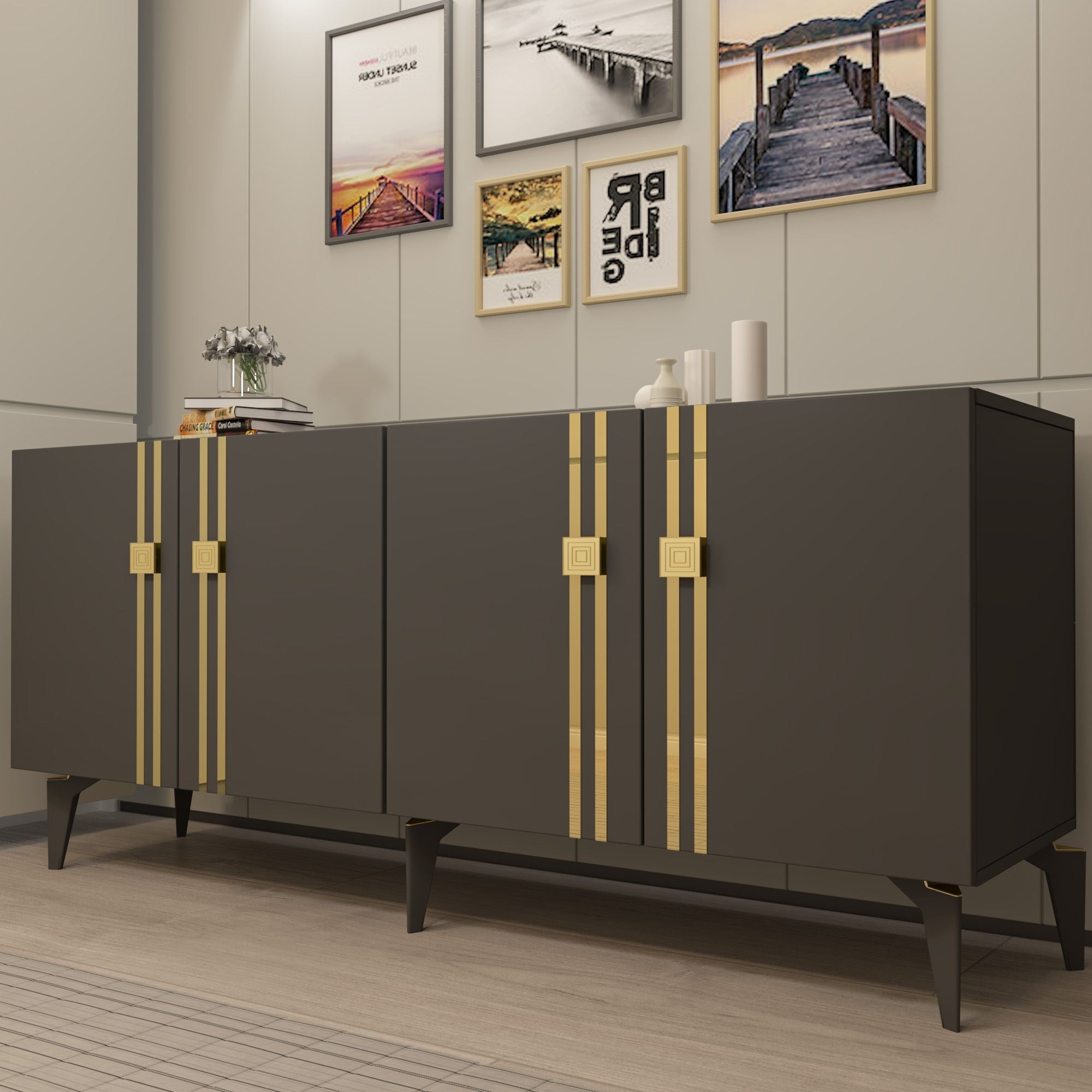 Menzzo  Aparador Bahar Kb150 Antracita , Leroy Merlin