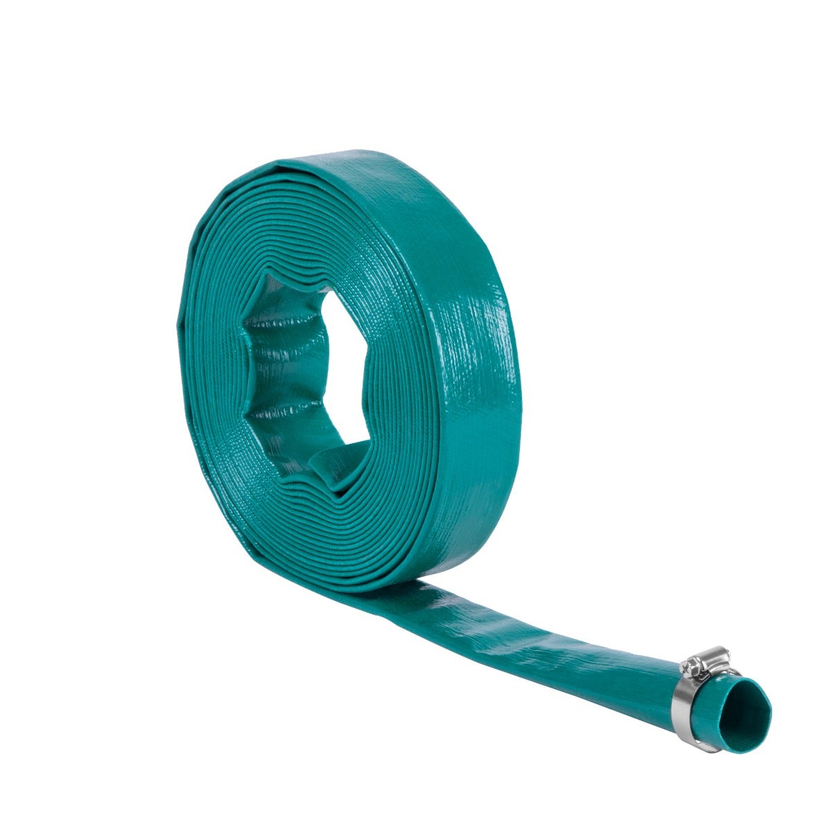 Tubo Flessibile Piatto Per Scarico Acqua 10 M - Per Pompe Sommerse, Piscine, Irrigazione, Con 2 Morsetti