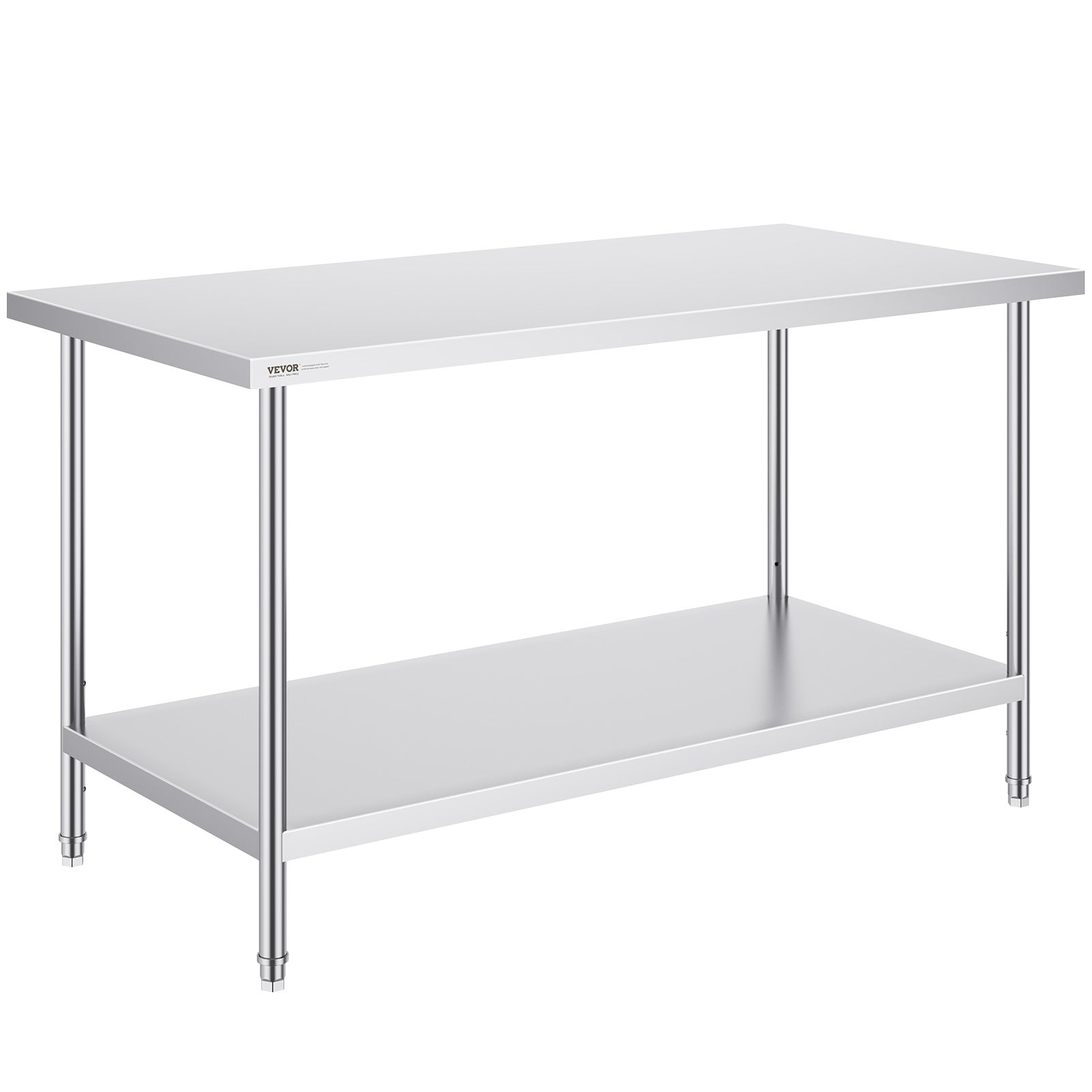Stół roboczy i przygotowawczy Stół roboczy ze stali nierdzewnej 762x1524mm dwuwarstwowy VEVOR