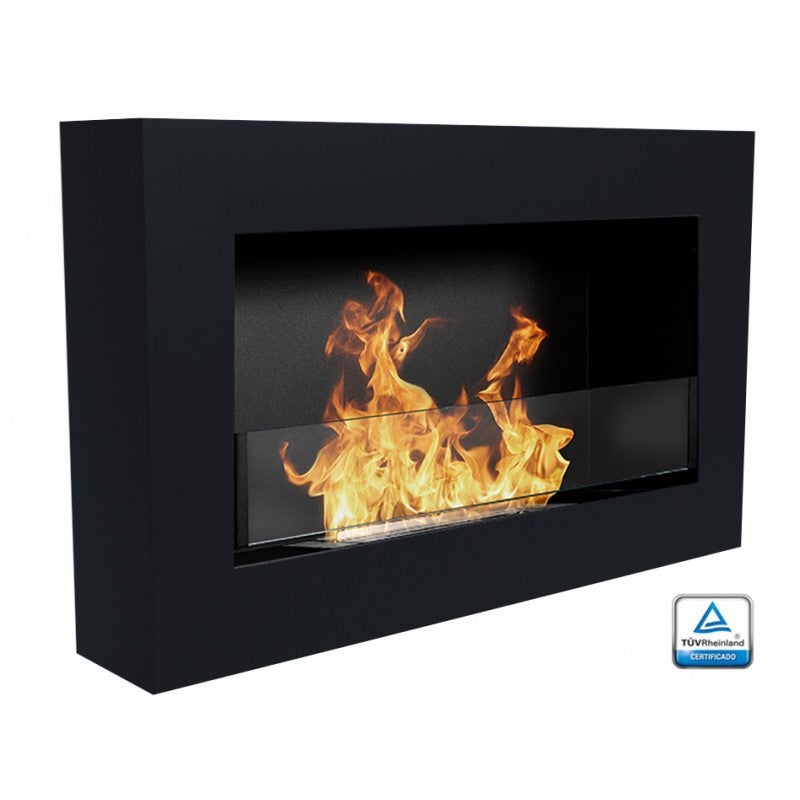 Chimenea de bioetanol Modelo Carina Negro con cristal protector 65 cm - 9