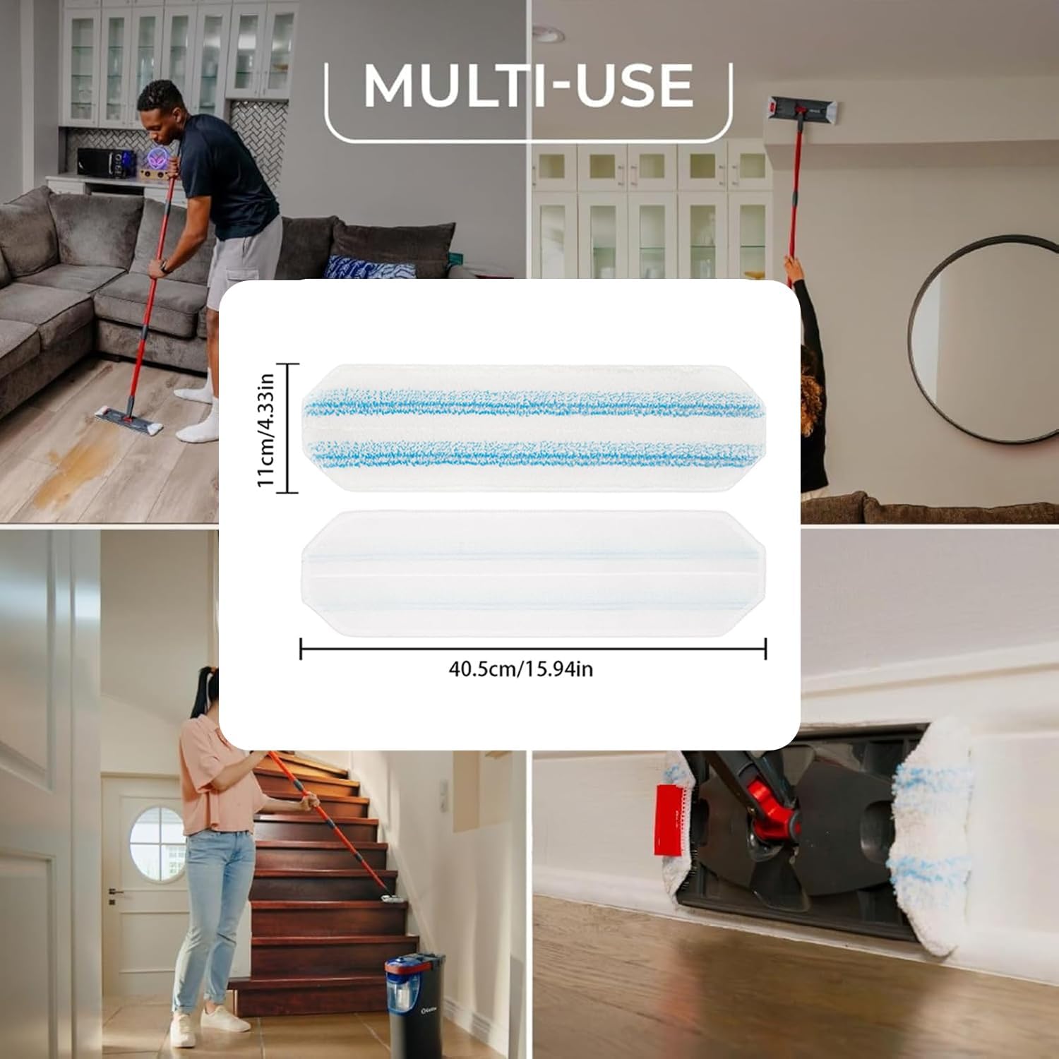 4 Panni Microfibra Ricambi Per Vileda E O-Cedar H2PrO - Lavabili E Super Assorbenti Per Tutti I Pavimenti