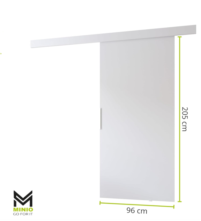MINIO go for it, porte coulissante PRIM 1K 96 cm portes de chambre|Baguette décorative,panneau supérieur,poignée de porte en noir|Chêne Wotan/Noir - 3