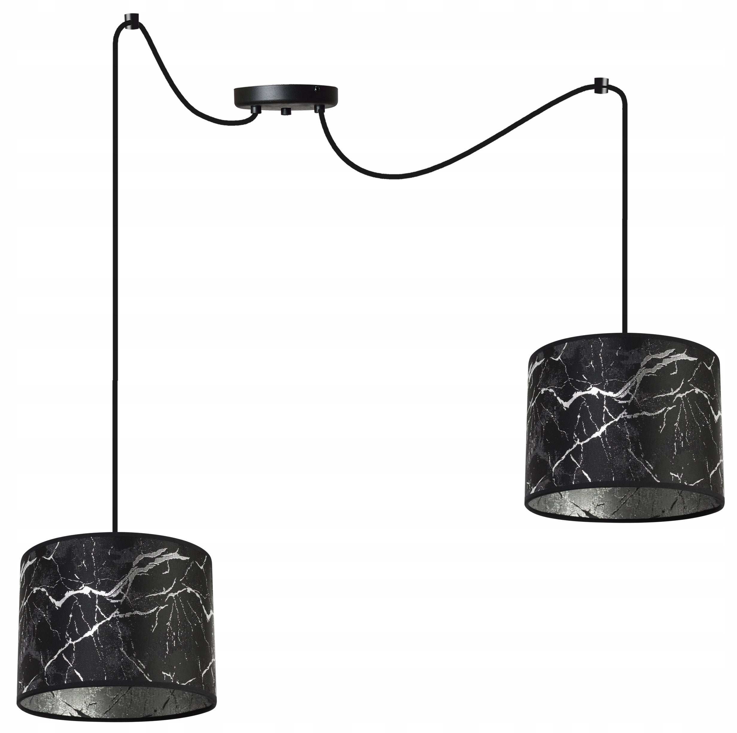 Lampa sufitowa wisząca Werona boho 2xE27 abażur owalny czarny Light Home LH