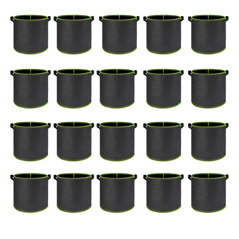 Worki do uprawy roślin, 10 sztuk, zagęszczone worki do uprawy z włókniny, czarny brzeg 40*30 cm podwójne uchwyty (10 galonów)