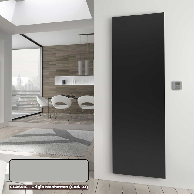 Radiateur decoratif électrique RELAX 1100W gris manhattan - IRSAP - REPD061A03A401NN