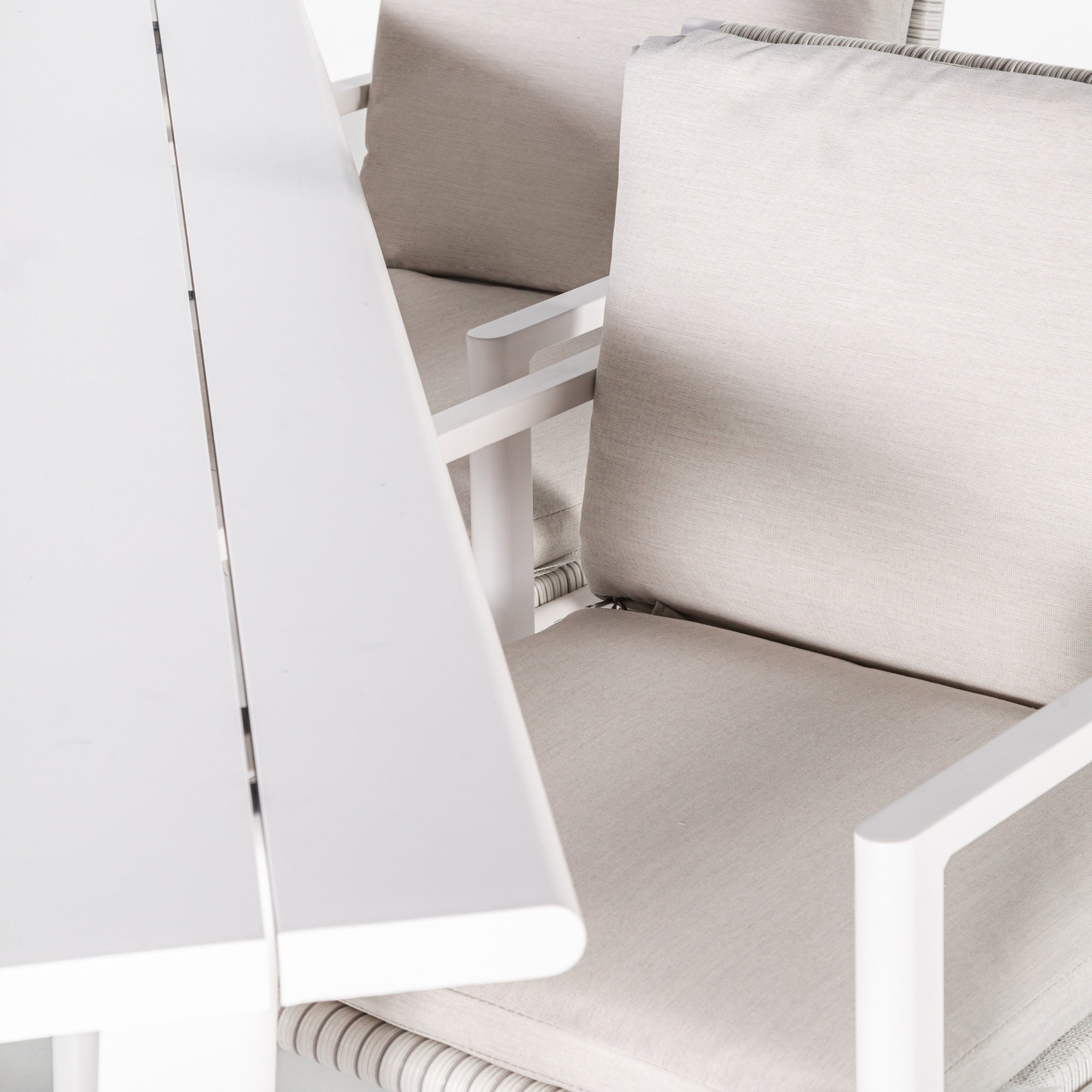 Conjunto coctail de jardín ONIX 4 pz blanco en aluminio con mesa alta y 4 sillas altas - 4