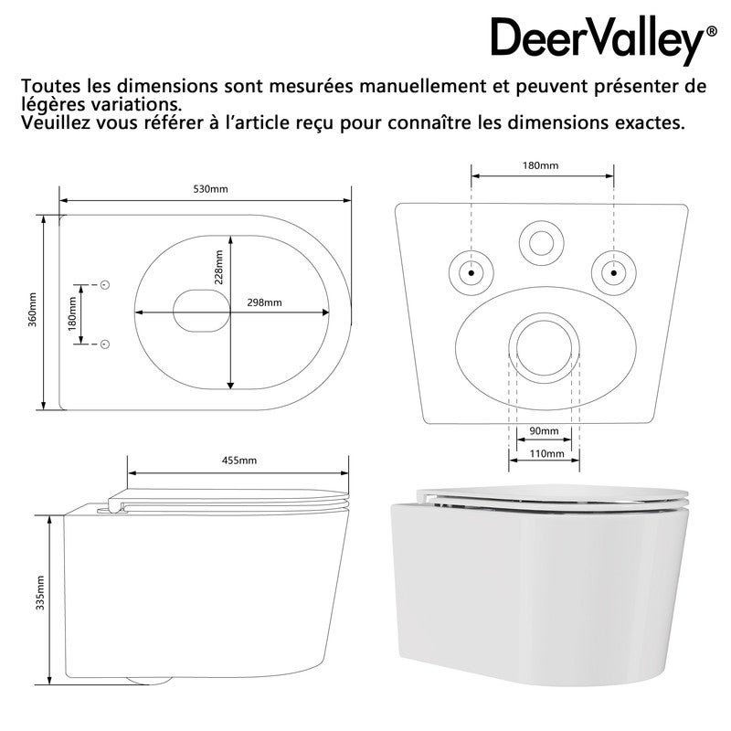 WC Suspendue Blanche en Céramique Design Sans Rebord avec Abattant Soft Close et Style Moderne Élégant - 2
