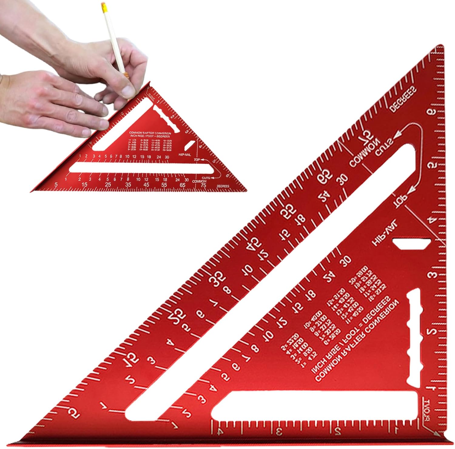 Esquadro de carpinteiro de 180 mm, régua de alumínio, esquadros triangulares de carpinteiro de 45 a 90 graus, ferramenta de medição de alta preci - 3