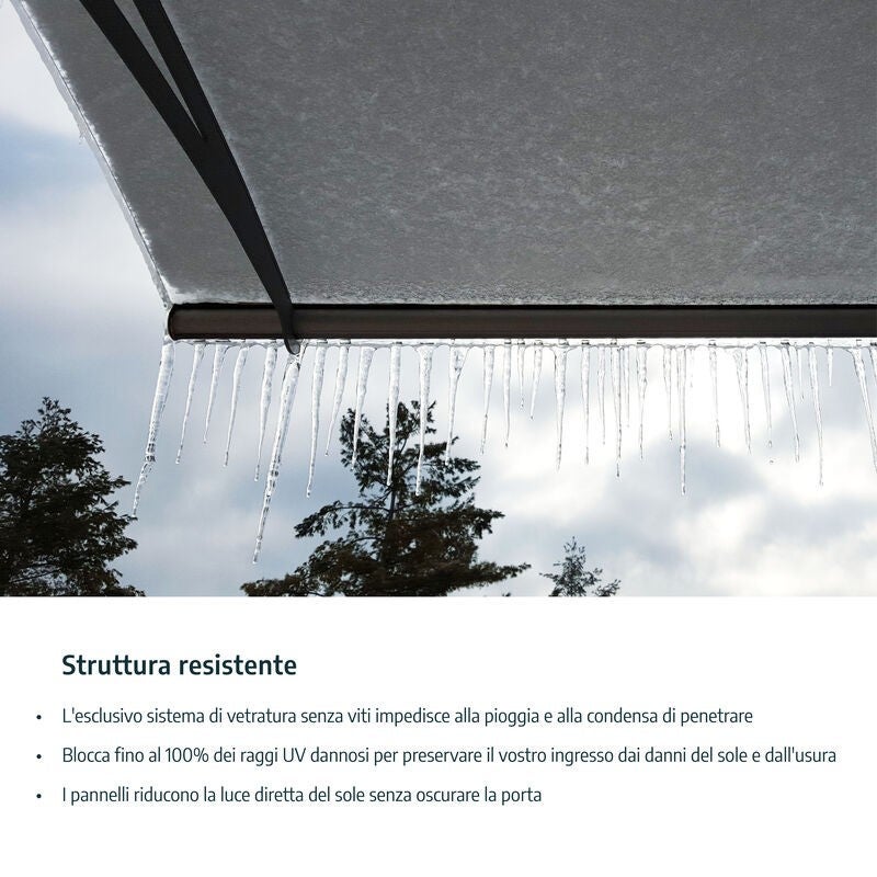 Canopia Marquise de porte Bordeaux 447 x 140 cm Blanche - 6
