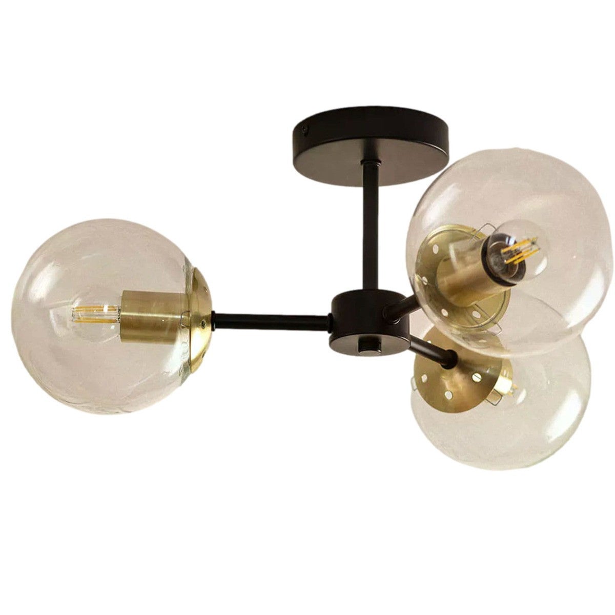 Lampa wisząca Tesoro czarno-złota-przezroczysta 3 x E27 x 40W wym: 22,5 x 54 x 54 cm Abruzzo