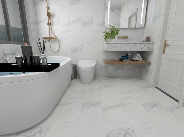 CONTESSE - Dalle PVC Clipsable - MARBRE BLANC - Ep. 5,5 mm - marbre