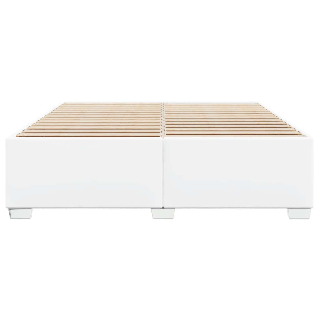 Cadre de lit sans matelas en similicuir blanc pour la chambre, 180 × 200 cm - 4