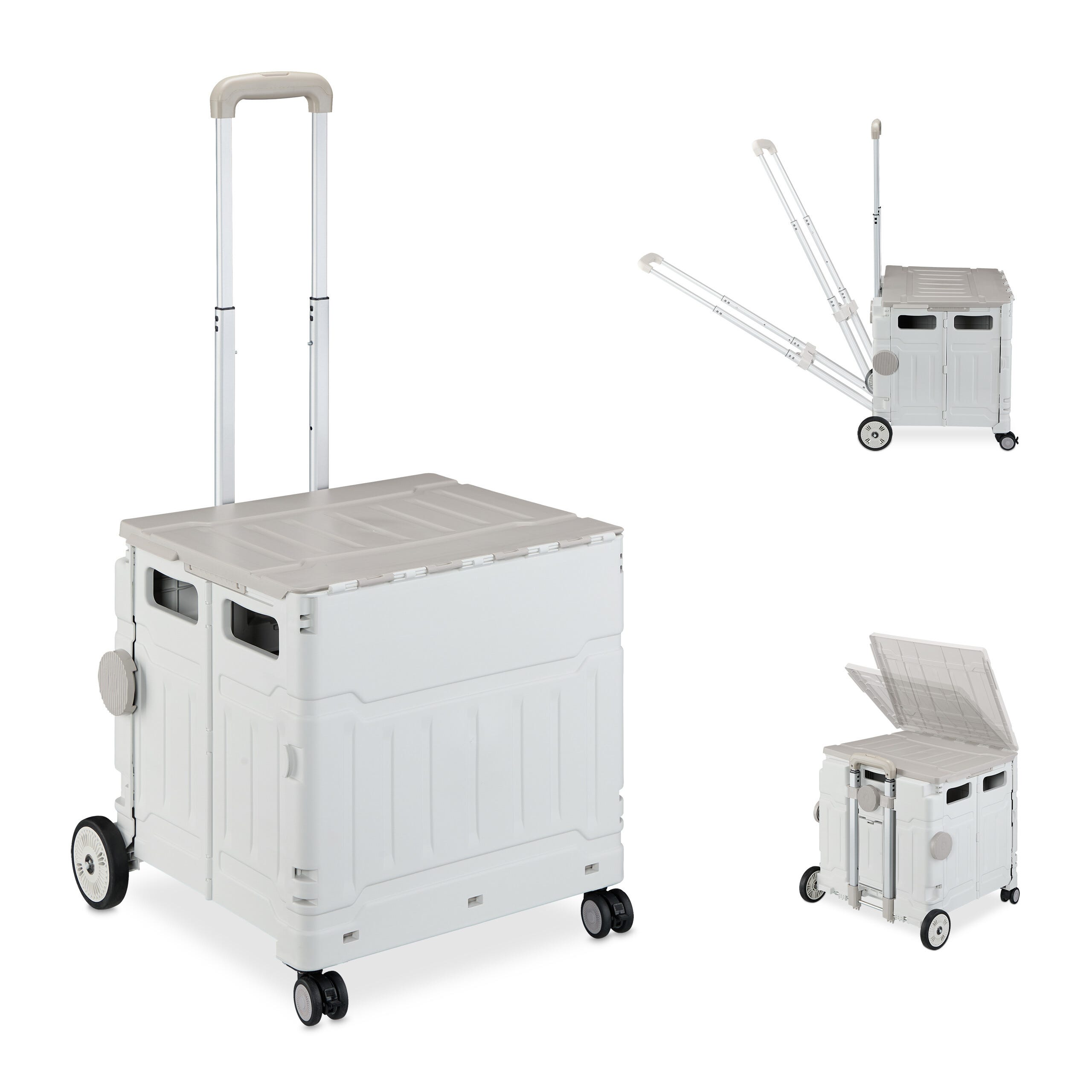 GYMAX Chariot de Courses Pliable, Capacité 58L avec 2 Panier, Caddie de Courses avec Poignée Réglable, Chariot à roulettes Pivotantes 360°, Pratique pour Provisions/Shopping/Supermarché(S GYMAX Chariot de Courses Pliable, Capacité 58L avec 2 Panier, Caddie de Courses avec Poignée Réglable, Chariot à roulettes Pivotantes 360°, Pratique pour Provisions/Shopping/Supermarché(S