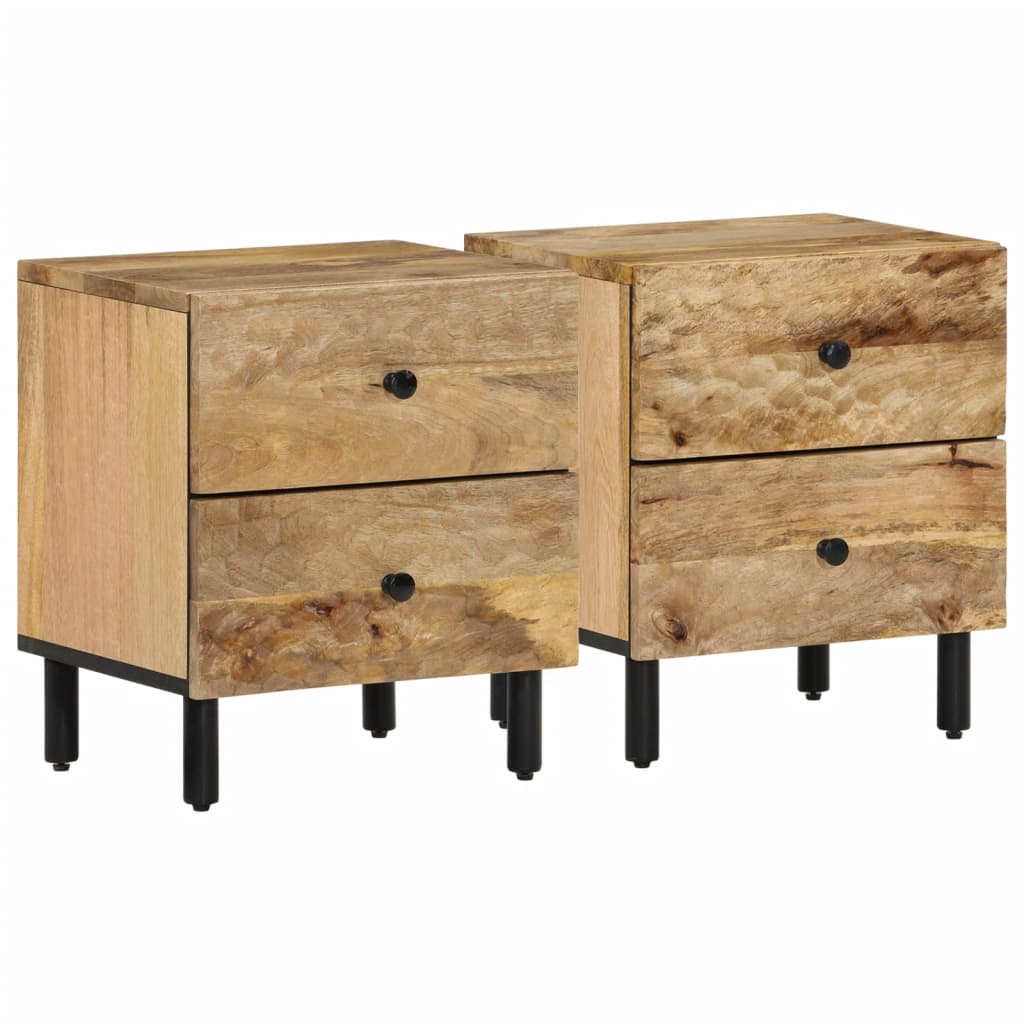 Stolik Nocny vidaXL Zestaw 2 Drewno Mango i Metal