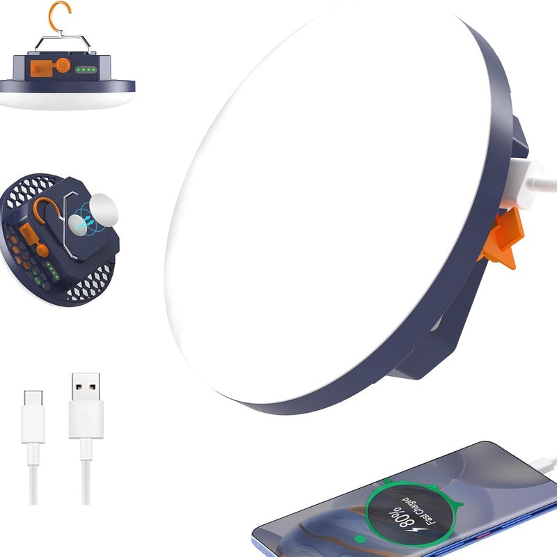 Przenośna lampa kempingowa z powerbankiem 9900mAh, lampa do namiotu 2000LM, wodoodporna lampa LED IP65 do kempingu, prac, polowań, wędkowania,