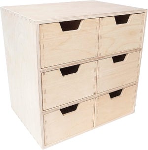 Mini Commode Bureau Bigso – 2 Tiroirs – Organisateur Documents Et Fournitures – Gris – 25,5x33x14,5 Cm