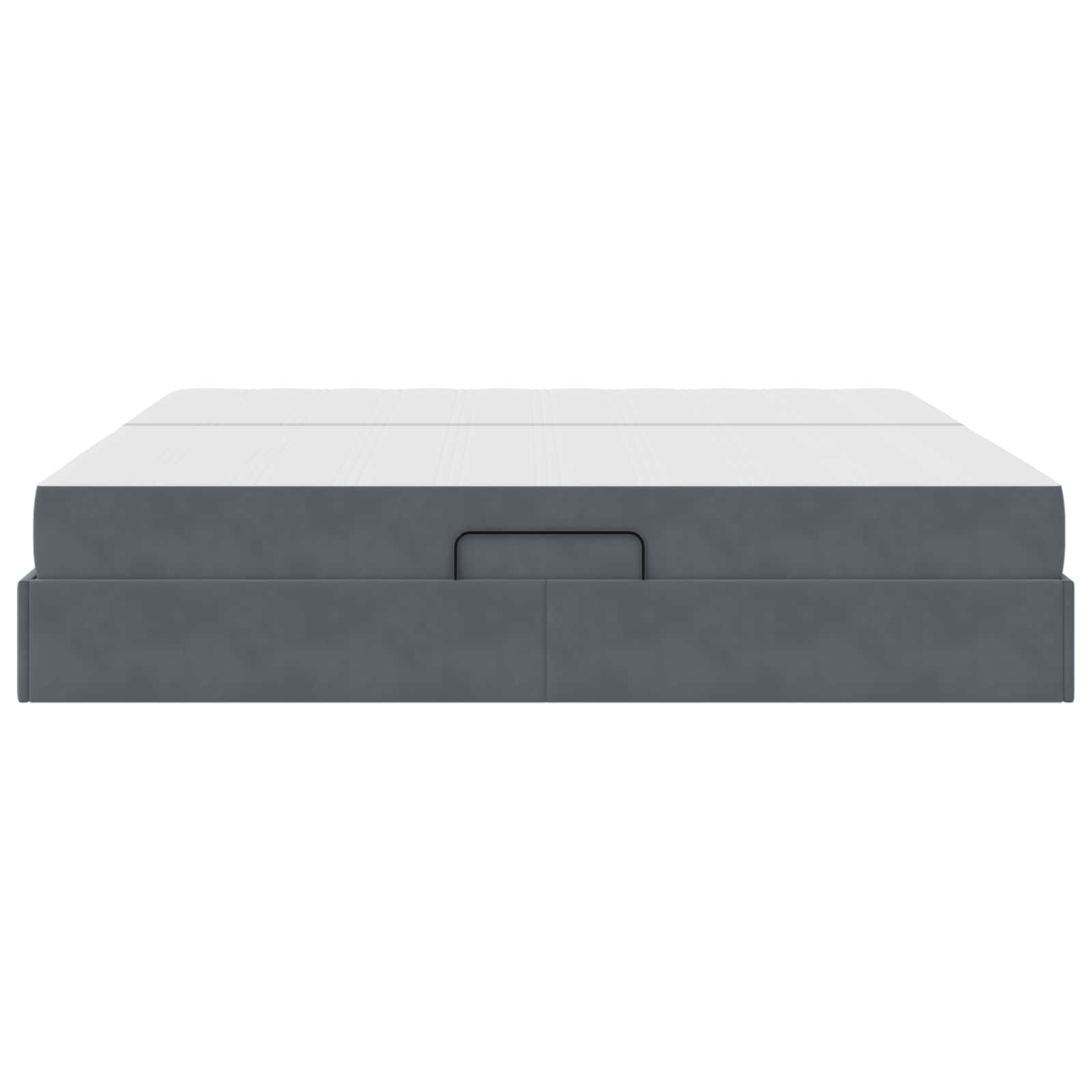Lit avec rangement et matelas gris foncé 200 x 200 cm velours - 9