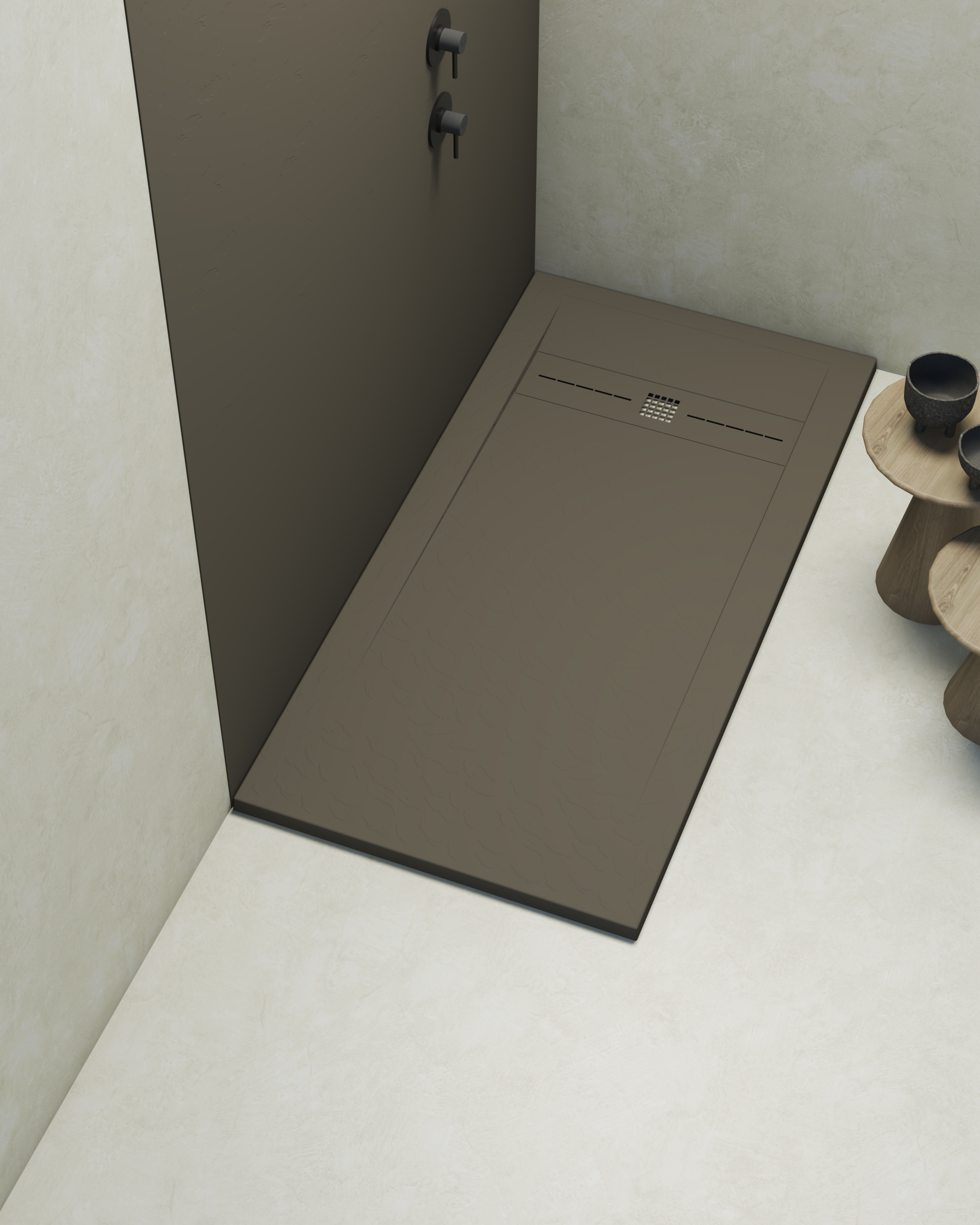 Sea Life Gutschein 2 Für 1 Merlin Plato de ducha POALGI - 80x100 cm - Tundra - Serie Gneis - Extraplano y