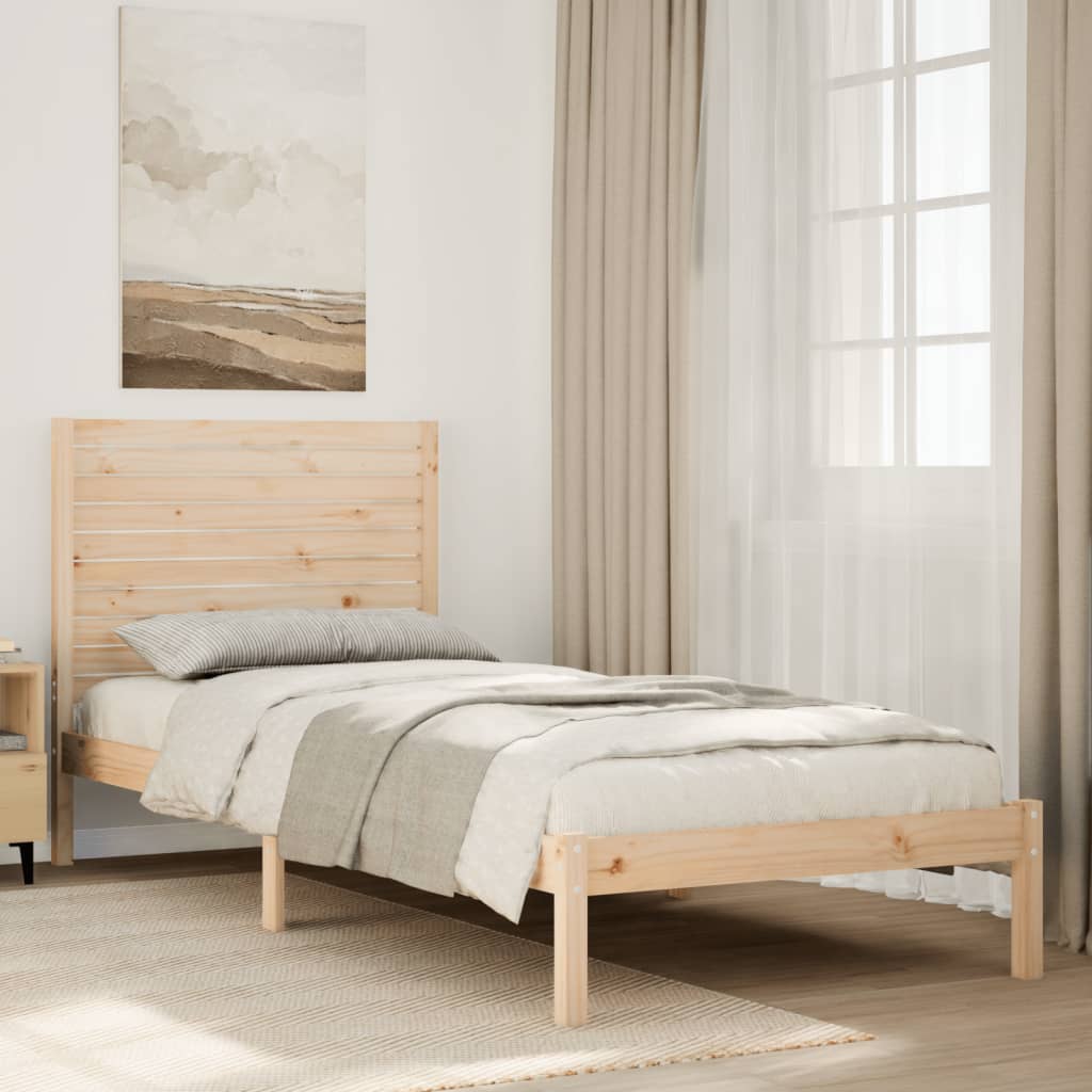 Dłuższe łóżko bez materaca, 90x220 cm, lite drewno vidaXL