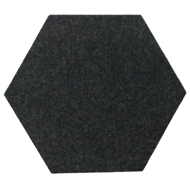 Heksagon filcowo-korkowy 15x17 cm panel dekoracyjny ciemnoszary