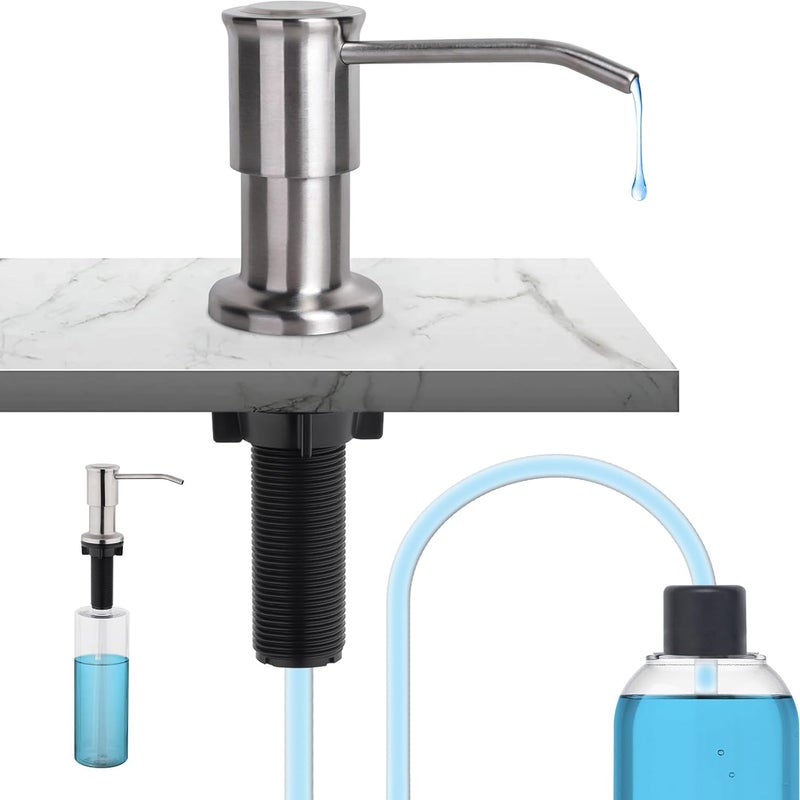 Dozownik do mydła do zlewu kuchennego z butelką 500 ml, zestawem przedłużającym, dyfuzorem do płynu, ukrytym dozownikiem płynu do mycia naczyń