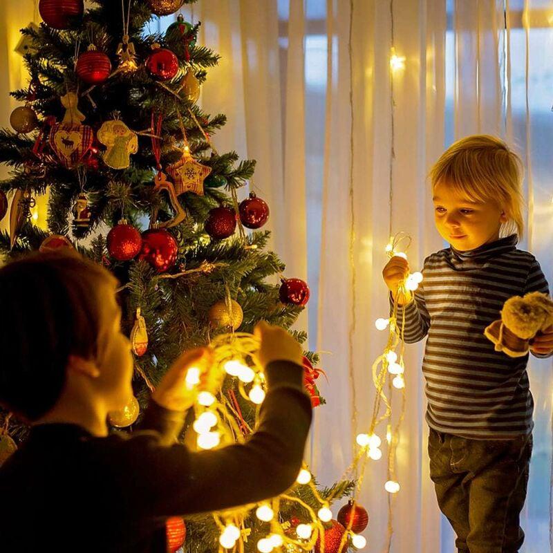 Guirlande Lumineuse - Guirlande lumineuse LED Boules Blanc Chaud ，Décoration Romantique,6M 40 Ampoules， - 3