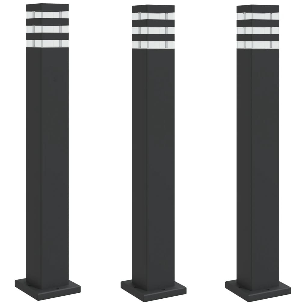 VidaXL Lampada Da Terra Per Esterni 80 Cm – Acciaio Inox Argento Con Diffusore IP44 (E27, Max 60W)