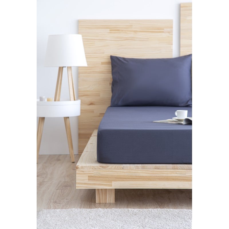 Sábana Bajera Ajustable 90 x 190/200 cm de Microfibra Cepillada Extra Suave Gris Oscuro TODOCAMA - 4