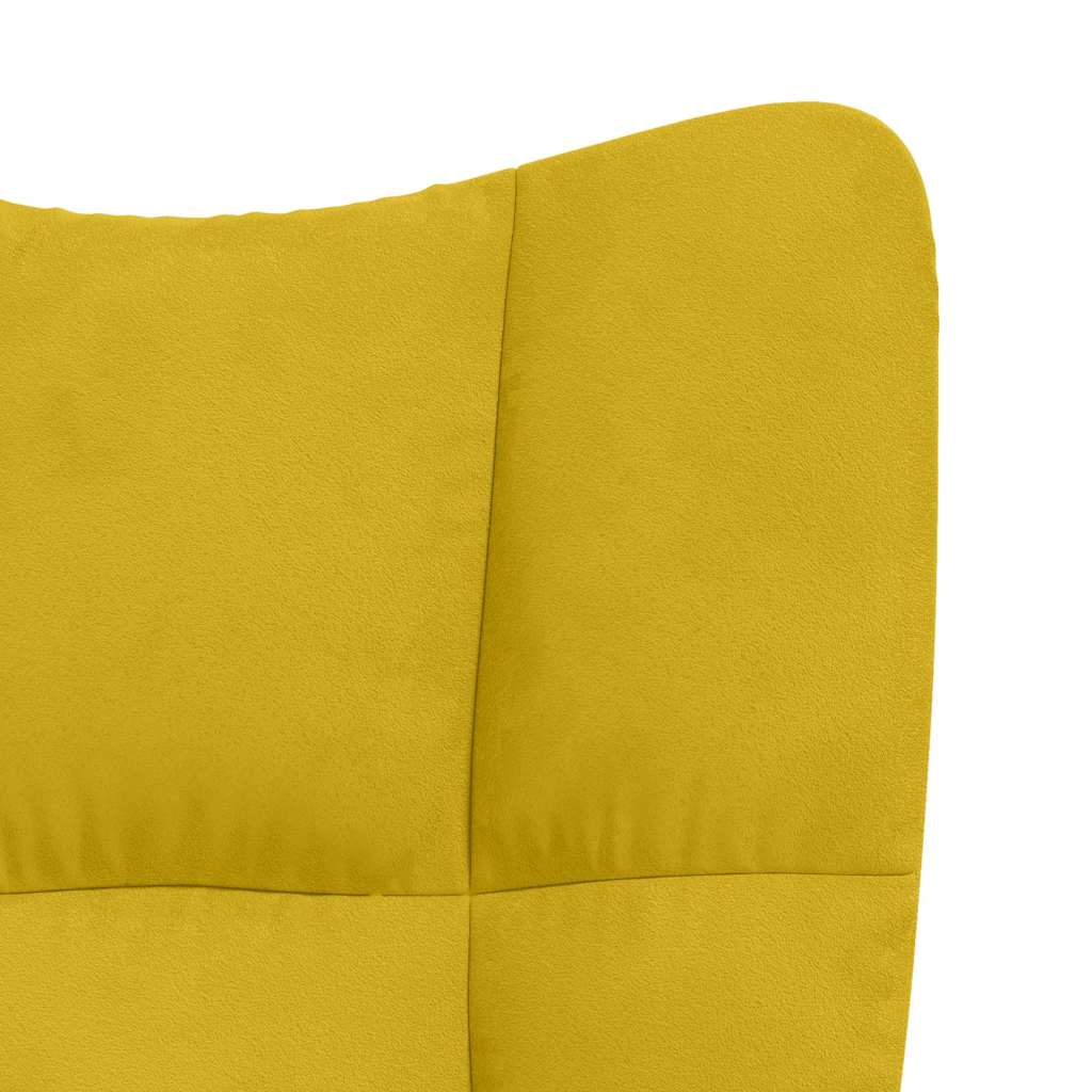vidaXL Chaise de relaxation Jaune moutarde Velours - 5