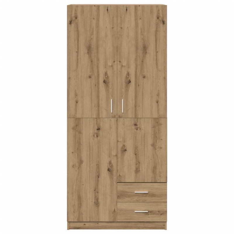 Garde robe chêne artisanal 80x52x180 cm bois d ingénierie - 4
