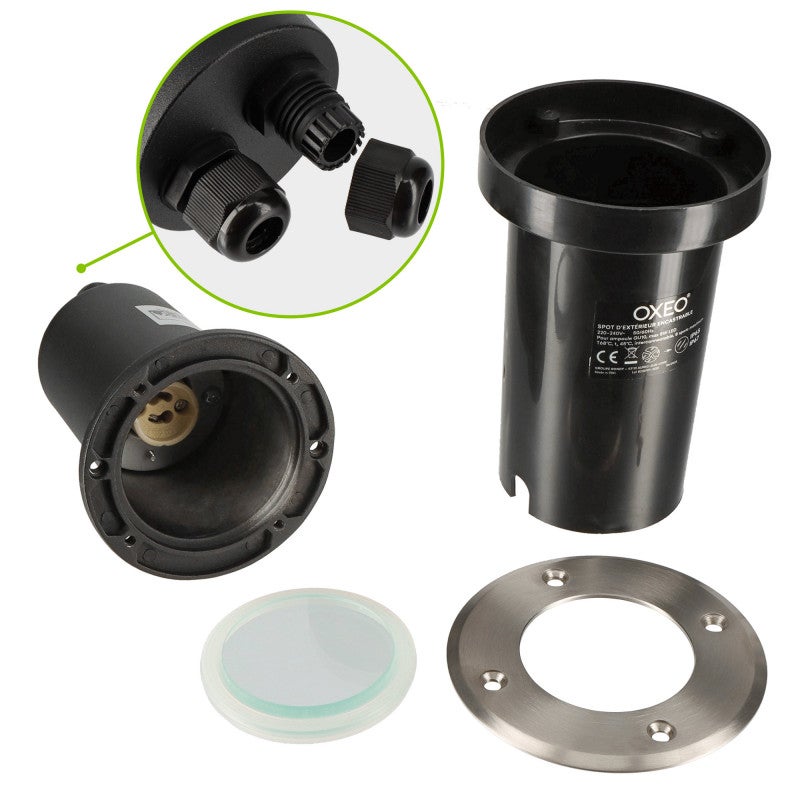 Spots encastrables X6 - Extérieur - Couvercle inox - Pour Ampoule LED GU10 - Etanche IP67 - Spot terrasse - Éclairage jardin - 2