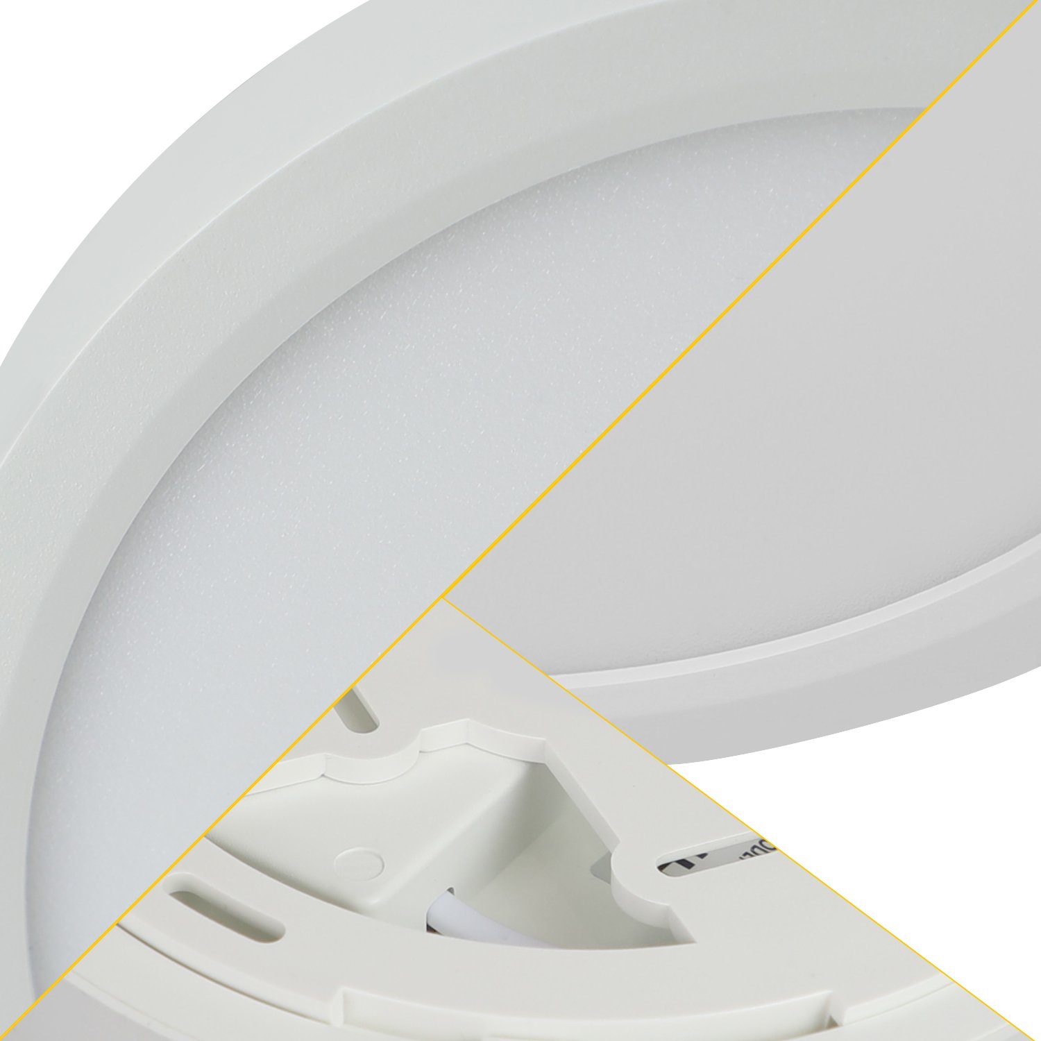 NETTLIFE Teto LED Blanco Frío 15W, Luz 22CM Redonda IP44, Plano Blanco, Impermeable, Lámpara Cocina para Baño Corredor Habitación - 7