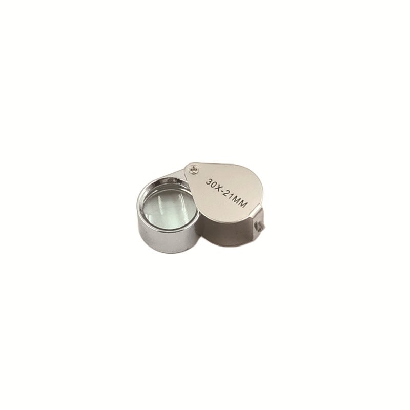 1 szt. Lupa jubilerska - Lupa 30 x 21 mm do biżuterii, soczewek antycznych - Lupa kieszonkowa 30x - Składana lupa szklana