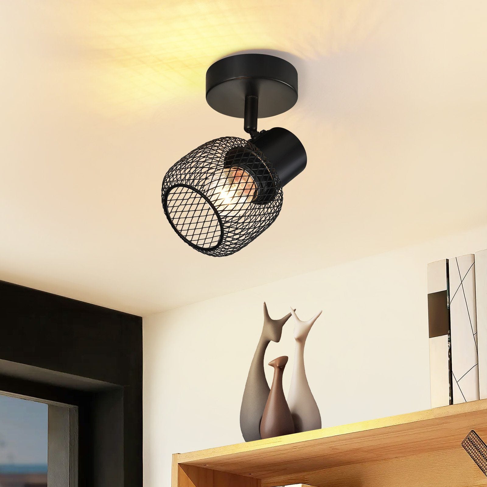 Plafonnier Suspendu Hofstein 4-6 Lumières – Métal Noir – Moderne Pour Salon Ou Couloir