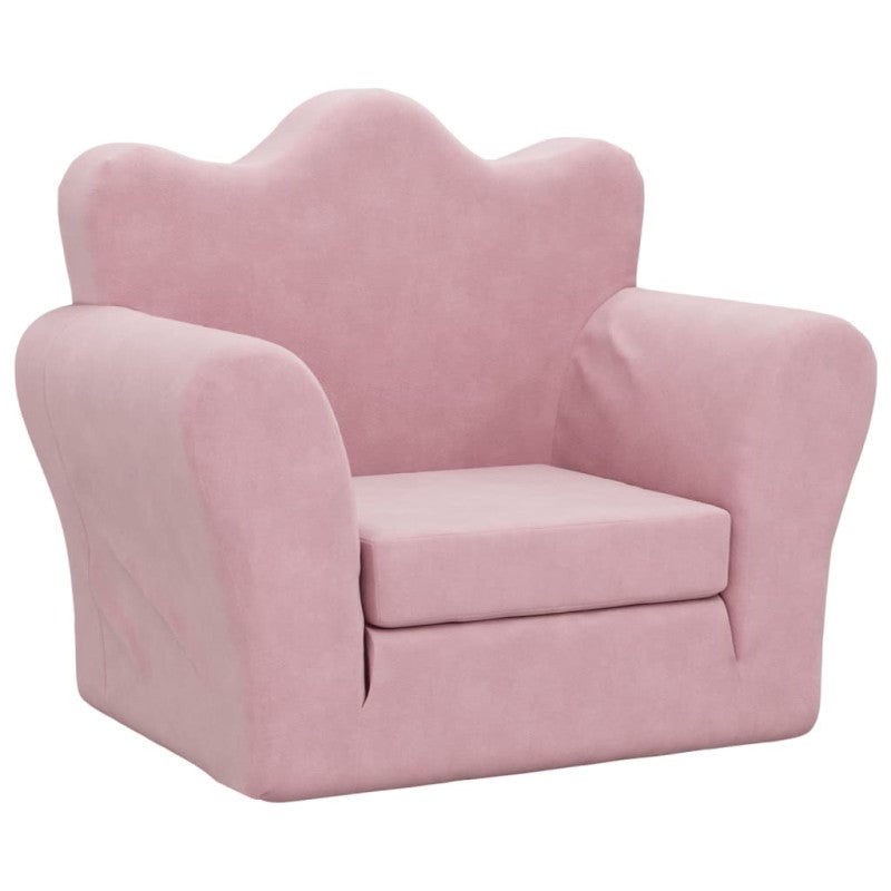 Canapé lit pour enfants rose peluche douce - 2