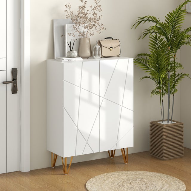Móvel Sapateira HOMCOM Melamina de madeira Branco 72x31.5x95 cm