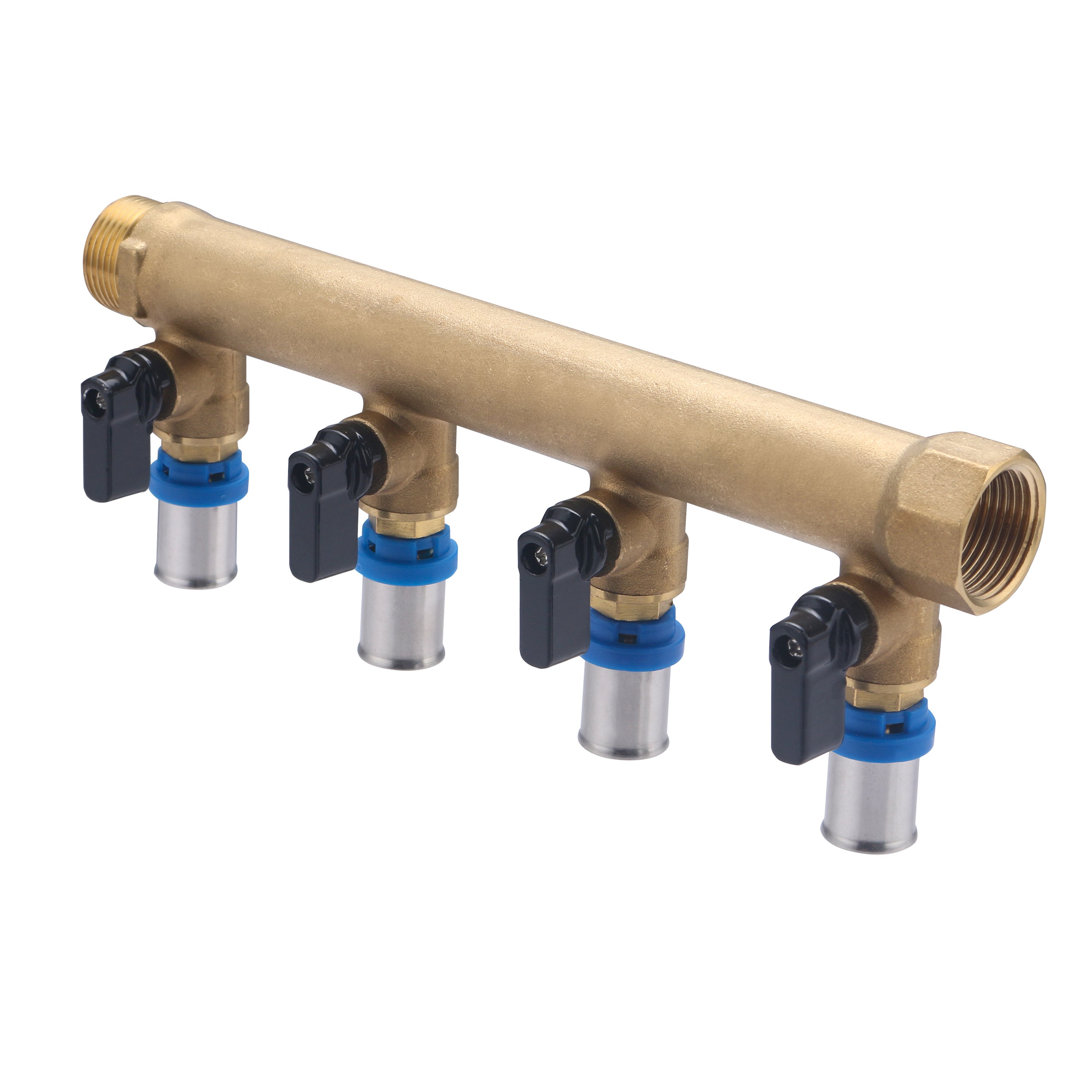 Colector macho - hembra 3/4 - 4 salidas multicapa para crimpar Ø16 en válvulas QUICK PLOMBERIE - 7