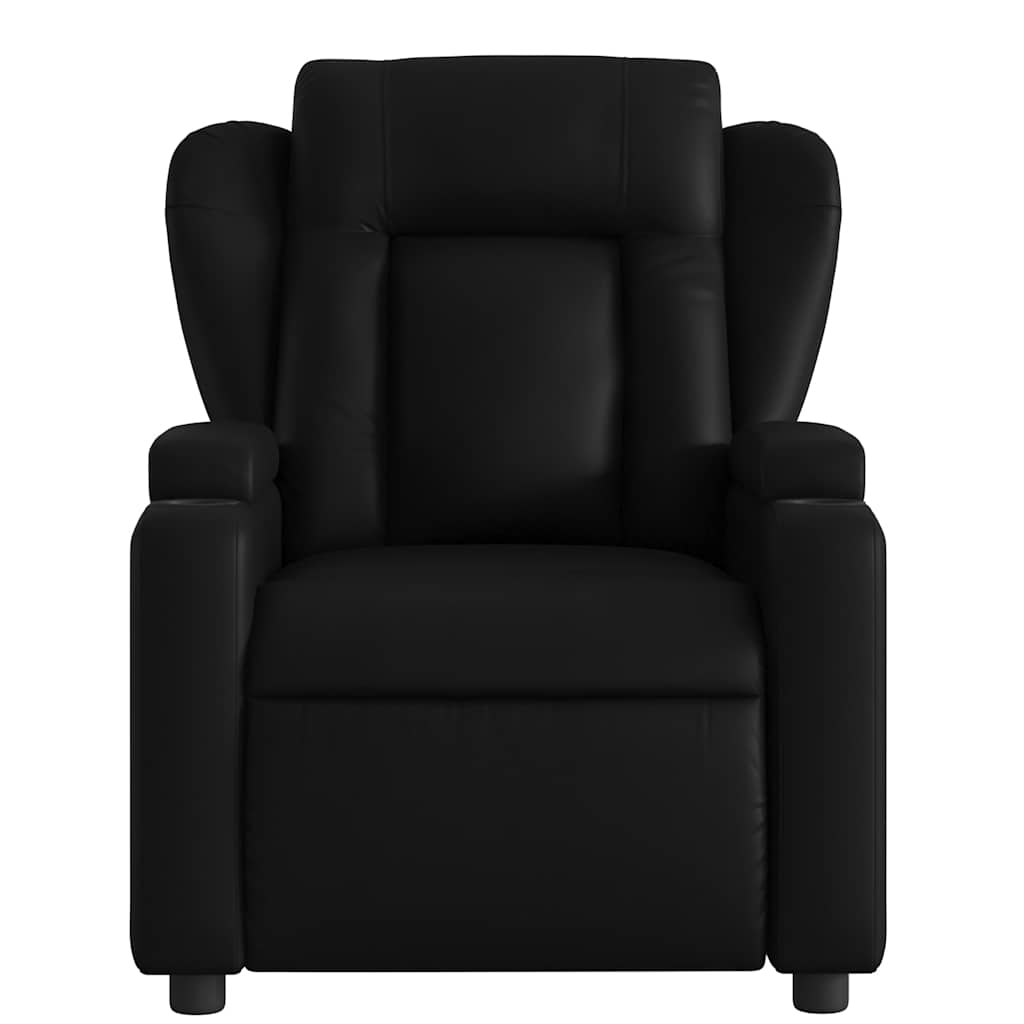 Fauteuil de Salon，Chaise，Fauteuil de massage inclinable noir similicuir - 7