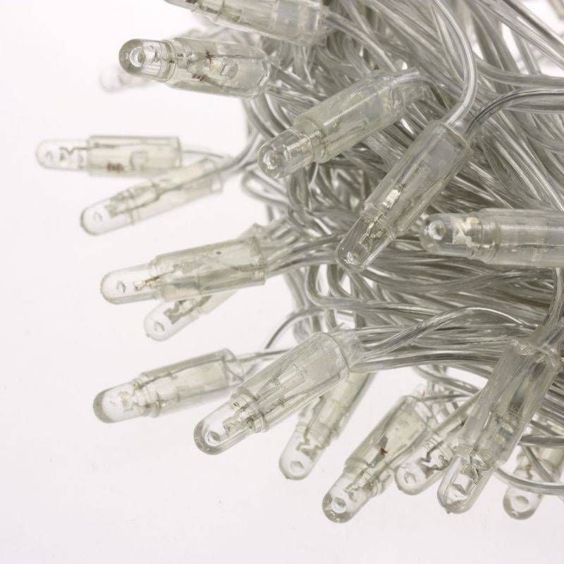 Guirlande stalactite Blanc froid 10m 260 LED câble transparent 8 programmes extensible - 4