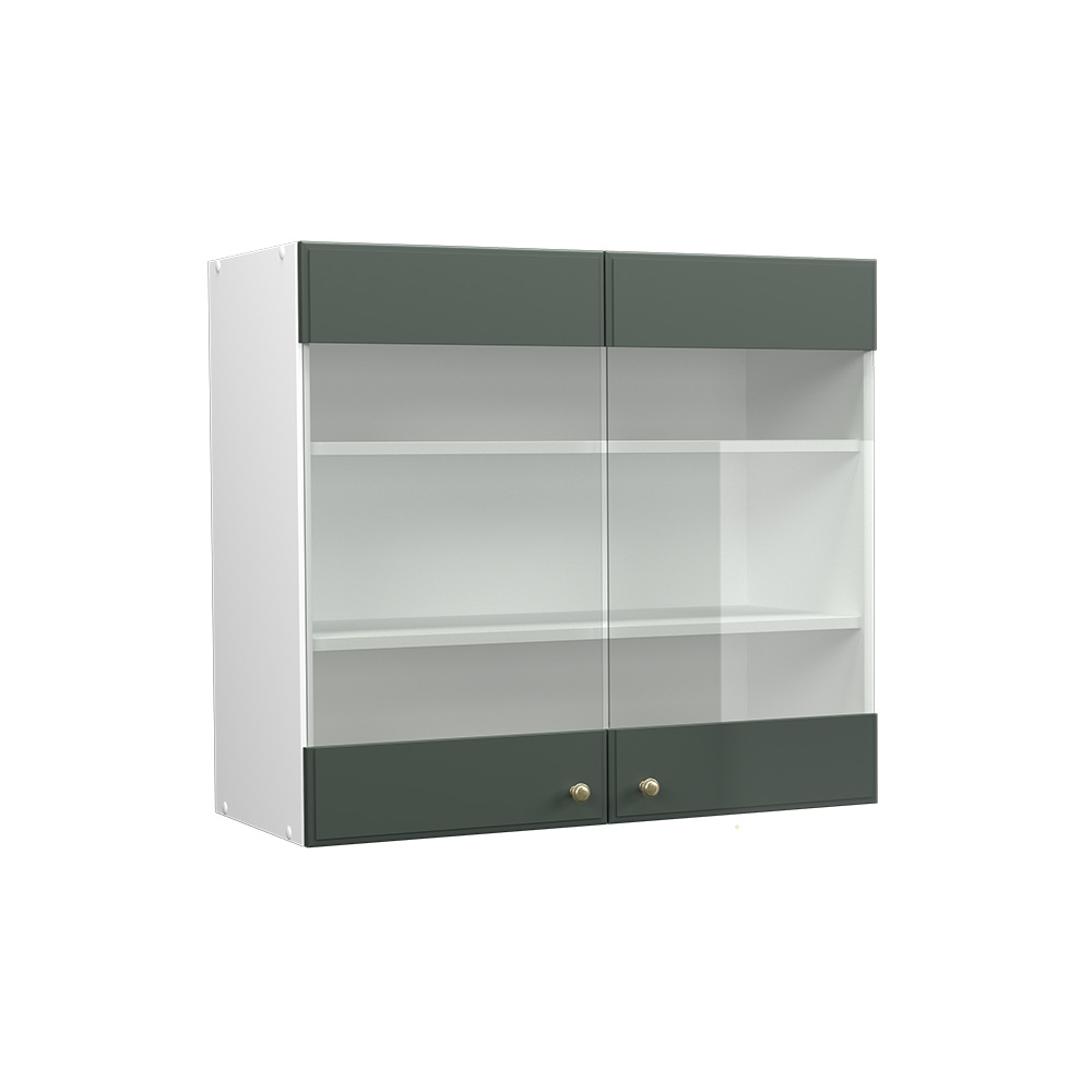 Vicco Szklana szafka kuchenna Fame-Line, Green Gold Country, 80 cm